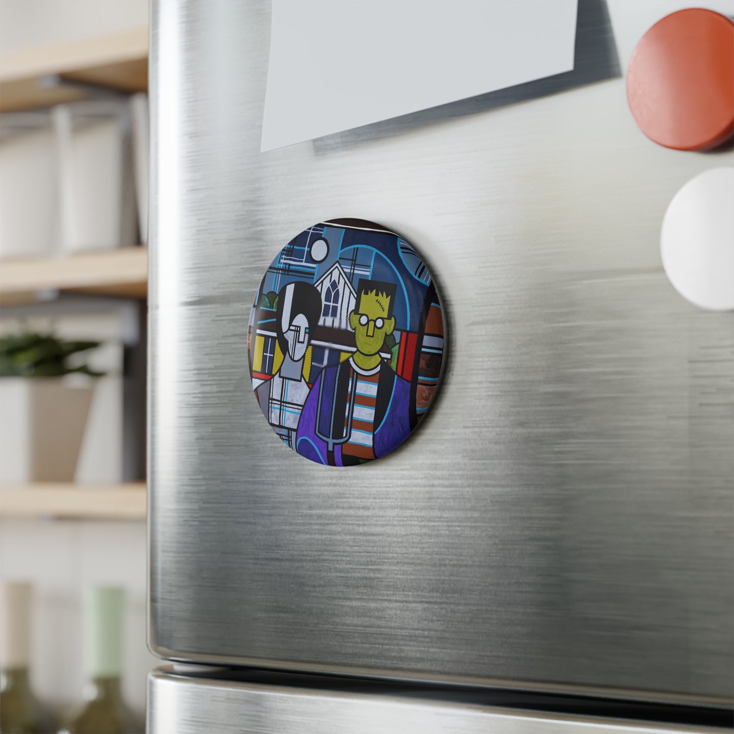 American Gothic - Frankenstein Magnet, Round