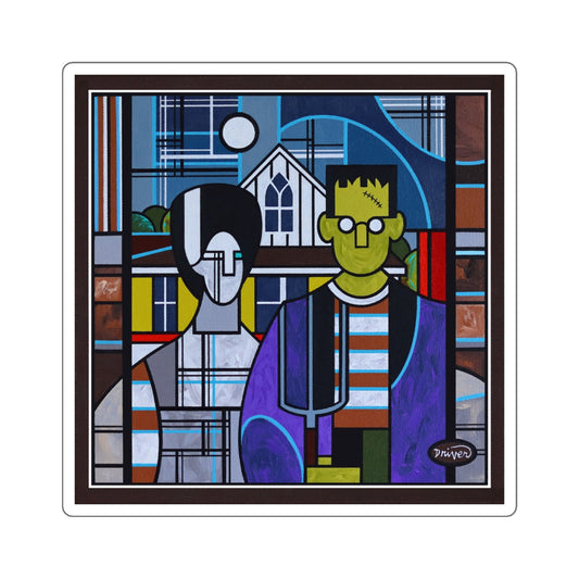 American Gothic - Frankenstein Square Stickers