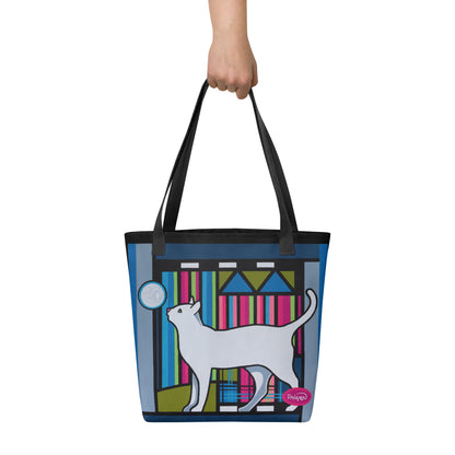 White Cat Tote Bag